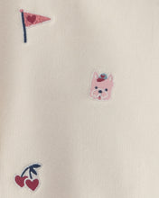 Cargar imagen en el visor de la galería, 2-Piece Varsity Fleece Sweatshirt &amp; Pant Set - Cream/Pink

