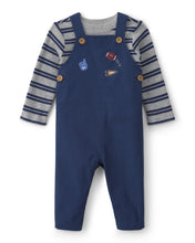 Cargar imagen en el visor de la galería, 2-Piece Striped Sports Thermal Overall Set - Navy
