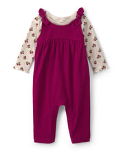 Cargar imagen en el visor de la galería, 2-Piece Floral Overall Set - Maroon/Ivory
