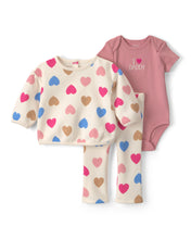Cargar imagen en el visor de la galería, 3-Piece Heart 'I Love Daddy' Fleece Layering Set
