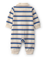 Cargar imagen en el visor de la galería, Striped French Terry Long-Sleeve Jumpsuit - Blue/Cream
