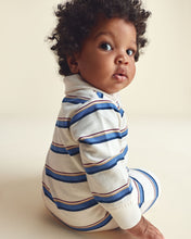 Cargar imagen en el visor de la galería, Striped French Terry Long-Sleeve Jumpsuit - Blue/Cream
