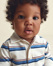 Cargar imagen en el visor de la galería, Striped French Terry Long-Sleeve Jumpsuit - Blue/Cream
