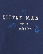 Cargar imagen en el visor de la galería, 2-Piece 'Little Man On a Mission' Space Long-Sleeve Bodysuit &amp; Pant Set - Navy Blue
