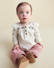 Cargar imagen en el visor de la galería, 2-Piece Floral Long-Sleeve Top &amp; Pant Set - Pink/Cream
