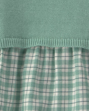 Cargar imagen en el visor de la galería, 2-Piece Checkered Flannel Long-Sleeve Dress - Green
