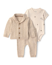 Cargar imagen en el visor de la galería, 3-Piece Cotton Sweater Layering Set - Cream
