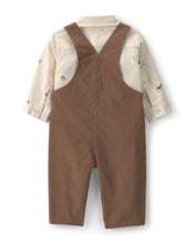 Cargar imagen en el visor de la galería, 2-Piece Twill Long-Sleeve Overall Set - Brown
