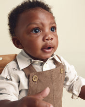 Cargar imagen en el visor de la galería, 2-Piece Twill Long-Sleeve Overall Set - Brown
