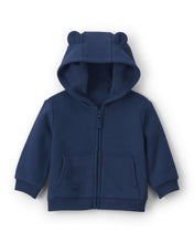 Cargar imagen en el visor de la galería, Bear Fleece Zip-Up Hoodie - Navy Blue
