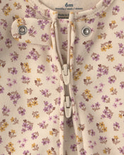 Cargar imagen en el visor de la galería, Floral 100% Cotton 2-Way Zip Sleep &amp; Play Pajamas - Cream
