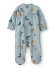 Cargar imagen en el visor de la galería, Fleece Dinosaur 2-Way Zip Sleep &amp; Play Pajamas - Blue
