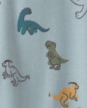 Cargar imagen en el visor de la galería, Fleece Dinosaur 2-Way Zip Sleep &amp; Play Pajamas - Blue
