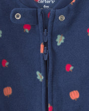 Cargar imagen en el visor de la galería, Fruit Fleece 2-Way Zip Sleep &amp; Play Pajamas - Blue

