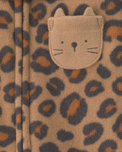 Cargar imagen en el visor de la galería, Leopard Fleece 2-Way Zip Sleep &amp; Play Pajamas - Brown
