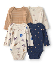 Cargar imagen en el visor de la galería, 4-Pack Football Long-Sleeve Multipack Bodysuits
