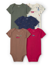 Cargar imagen en el visor de la galería, 5-Pack Transportation Short-Sleeve Multipack Bodysuits
