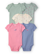 Cargar imagen en el visor de la galería, 5-Pack Floral Butterfly Short-Sleeve Multipack Bodysuits
