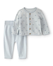 Cargar imagen en el visor de la galería, 2-Piece Train Long-Sleeve Top &amp; Pant Set - Blue
