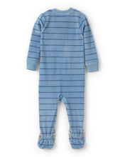 Cargar imagen en el visor de la galería, 1-Piece Striped Raccoon 2-Way Zip DreamPlush Snug Fit Footed Pajama - Blue
