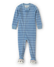 Cargar imagen en el visor de la galería, 1-Piece Striped Raccoon 2-Way Zip DreamPlush Snug Fit Footed Pajama - Blue
