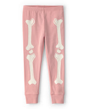 Cargar imagen en el visor de la galería, 2-Piece Halloween Glow in the Dark Skeleton 100% Cotton Snug Fit Pajama Set - Pink
