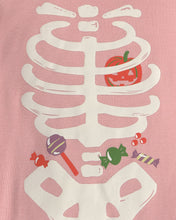 Cargar imagen en el visor de la galería, 2-Piece Halloween Glow in the Dark Skeleton 100% Cotton Snug Fit Pajama Set - Pink
