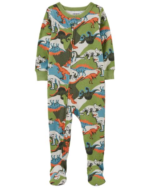 1-Piece Dinosaur 100% Snug Fit Cotton Footie Pajamas