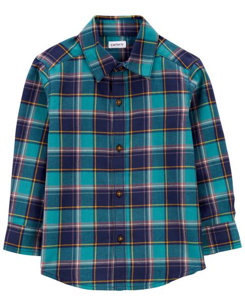 Plaid Button-Front Shirt