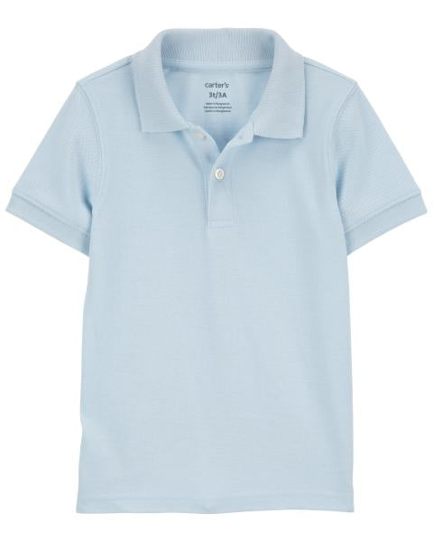 Ribbed Collar Polo Shirt