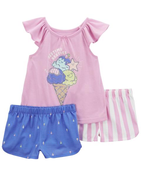 3-Piece Ice Cream Loose Fit Pajama Set