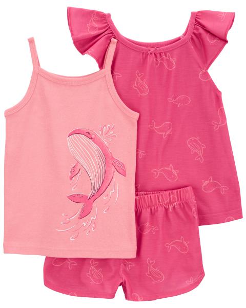 3-Piece Whale Loose Fit Pajamas