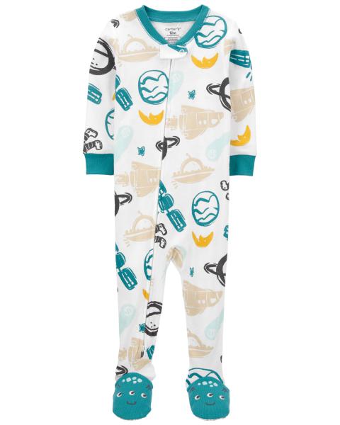 1-Piece Space 100% Snug Fit Cotton Footless Pajamas