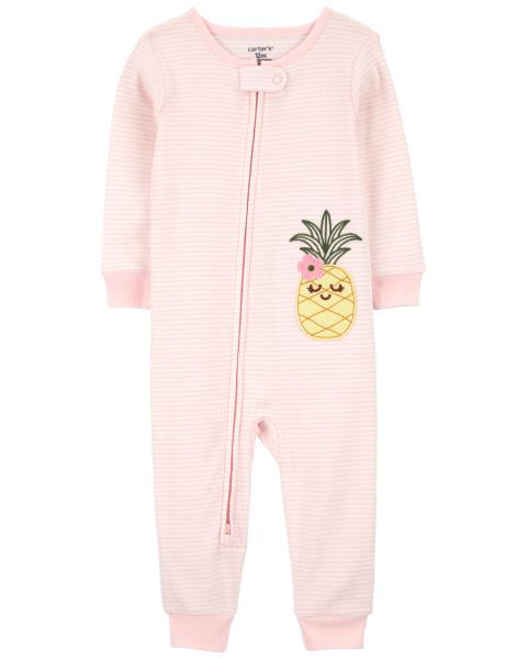 1-Piece Pineapple 100% Snug Fit Cotton Footless Pajamas