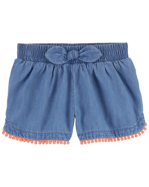 Pull-On Chambray Shorts