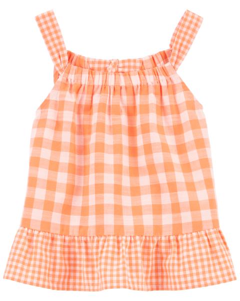 Gingham Peplum Tank