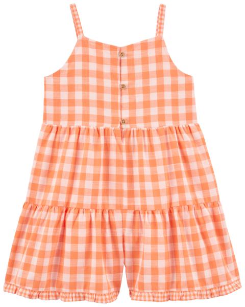 Gingham Poplin Romper