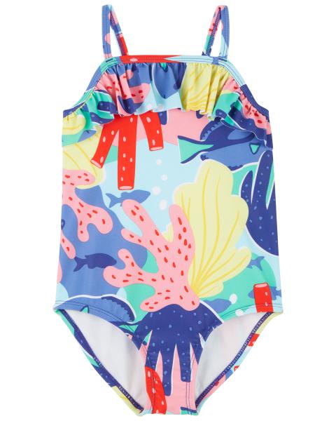 Carters Undersea Ruffle-Trimmed 1-Piece Swimsuit