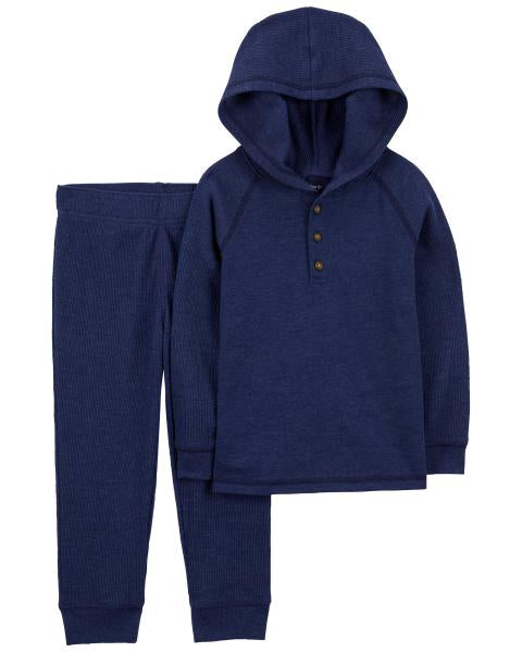 2-Piece Thermal Hooded Tee & Jogger Set