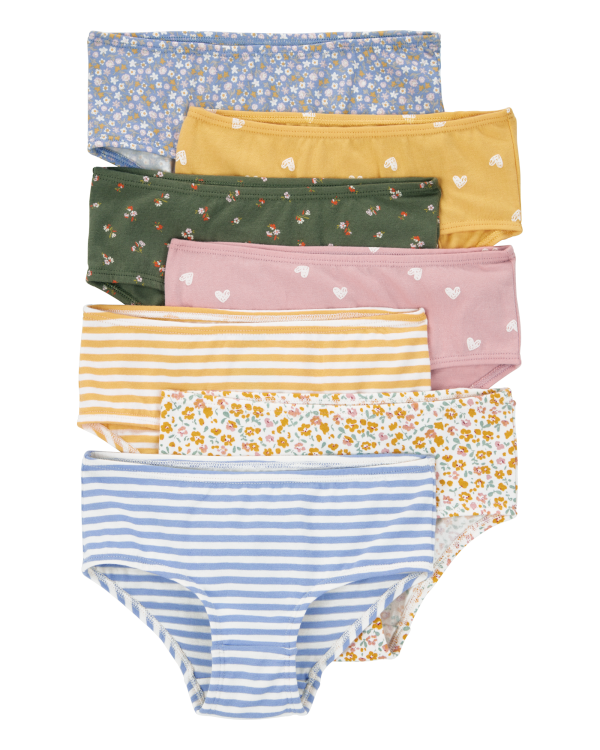 7-Pack Floral Hearts Stretch Cotton Underwear