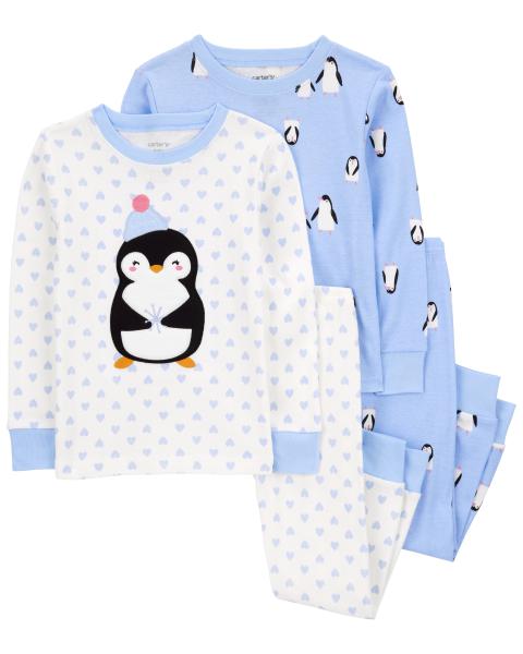 4-Piece Penguin 100% Snug Fit Cotton Pajamas