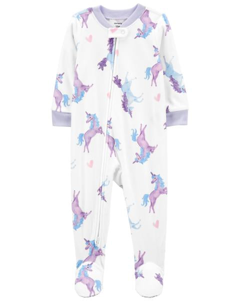 1-Piece Unicorn Fleece Footie Pajamas