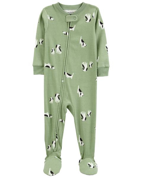 1-Piece Dog 100% Snug Fit Cotton Footie Pajamas