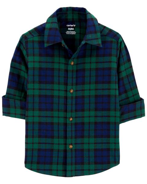 Plaid Twill Button-Down Shirt