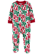 Cargar imagen en el visor de la galería, 1-Piece Holly Jolly Fleece Footie Pajamas
