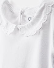 Cargar imagen en el visor de la galería, Scalloped Collar Short-Sleeve Top - White

