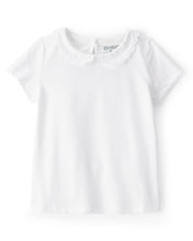 Cargar imagen en el visor de la galería, Scalloped Collar Short-Sleeve Top - White
