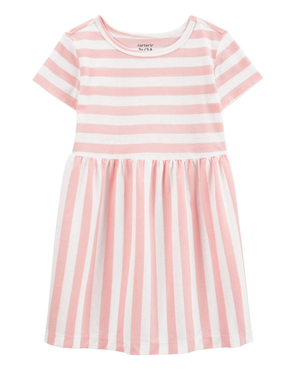 Striped Short-Sleeve Dress