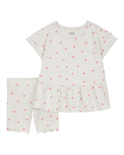 Cargar imagen en el visor de la galería, 2-Piece Heart Top &amp; Short Set

