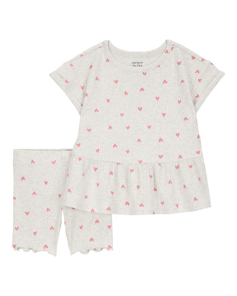 2-Piece Heart Top & Short Set